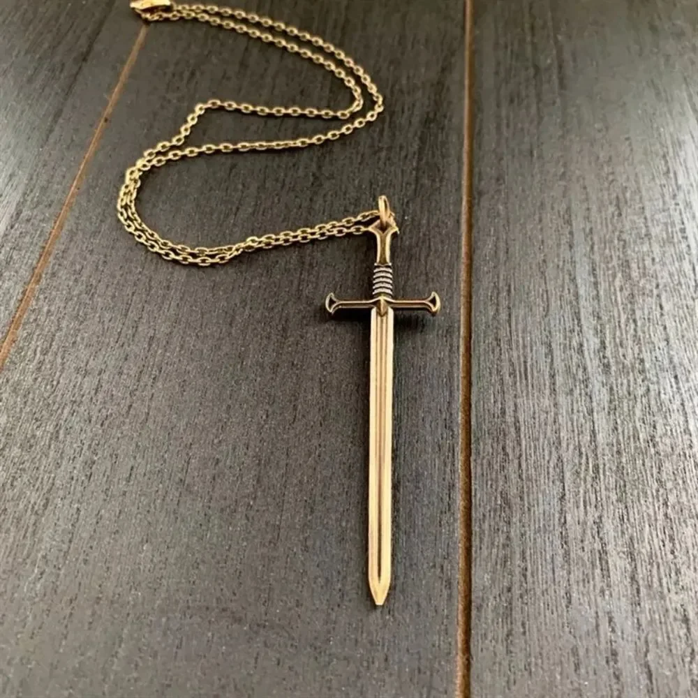 🗡 Brass Sword Pendant Necklace 🗡